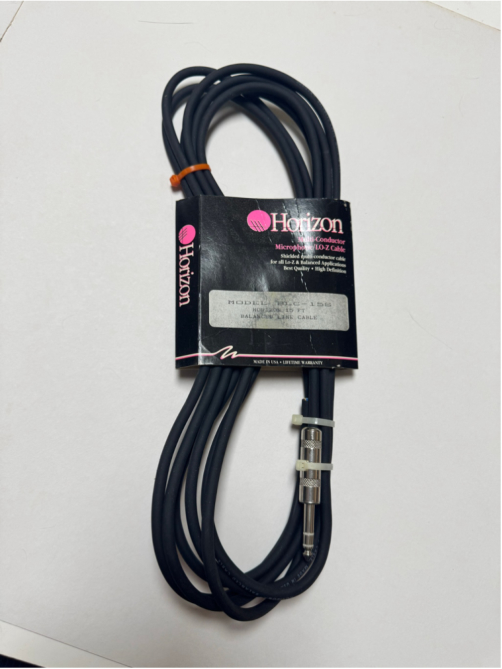 Horizon 15ft Balanced Microphone Cable BLC-15S - 1/4” to stripped bare tinned